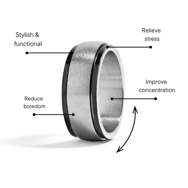 Polished Stainless Steel Black Trim Spinner Center Ring benefits graphic
