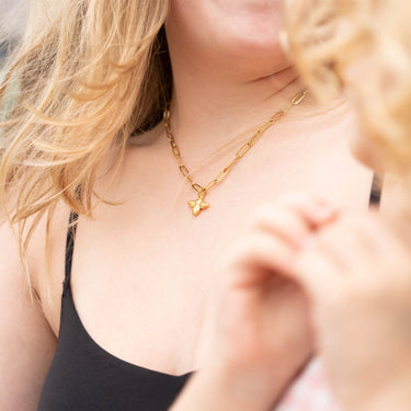 18K Gold PVD Stainless Steel Mommy and Me Bee Necklace Set