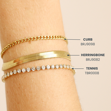 18K Gold PVD Stainless Steel Birthstone Tennis Bracelet april