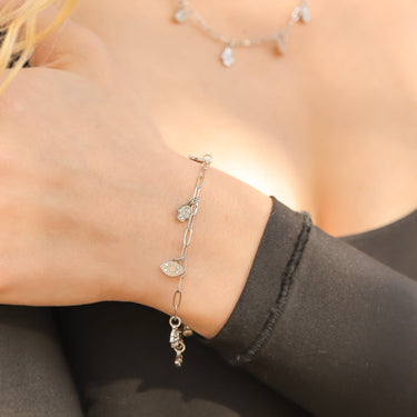 Hamsa hand and evil eye charm bracelet
