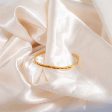 Gold / 18K Gold PVD I am worthy of all the blessings that come my way / BRJ1041