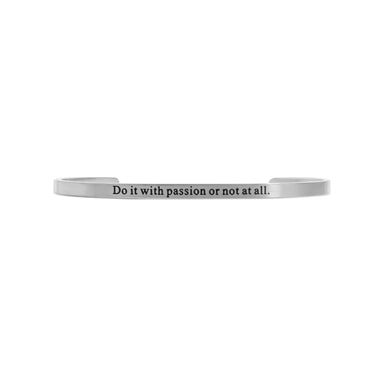 18K Gold PVD "Do it with passion or not at all" Engraved Bangle Bracelet