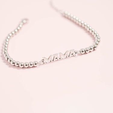 18K gold PVD Stainless Steel Mama Beaded Bracelet