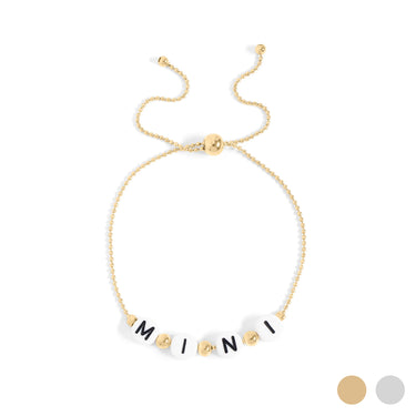 18K gold PVD Stainless Steel Beaded "Mini" Adjustable Bracelet