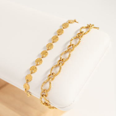 Stainless Steel Hammered Oval Bracelet