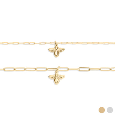 18K Gold PVD Stainless Steel Mommy and Mee Bee Necklace Set