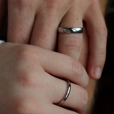 Highly Polished Rounded Stainless Steel Blank Ring Lifestyle