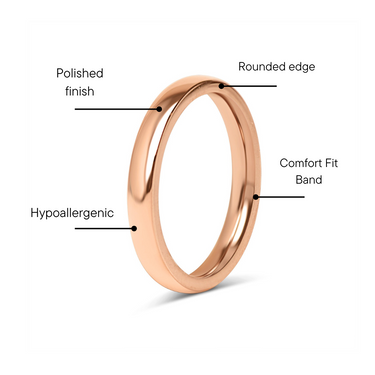 Rose Gold Rounded Stainless Steel Blank Ring Feature graphic