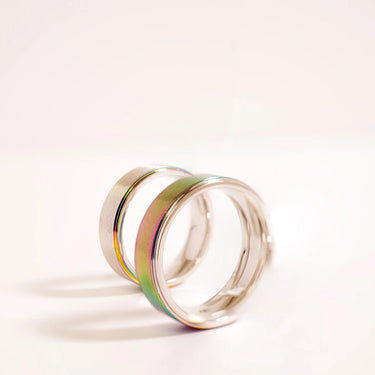 Stainless Steel Rainbow Center Polished Edge Ring