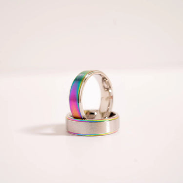 Stainless Steel Rainbow Center Polished Edge Ring