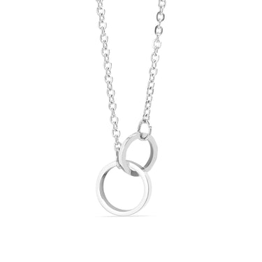 18K Gold PVD Stainless Steel Intertwined Rings Necklace / CHN0078