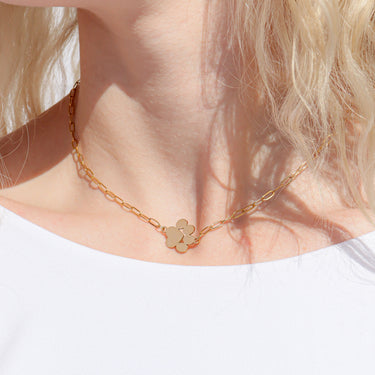 18K Gold PVD Paperclip Connector Chain Necklace