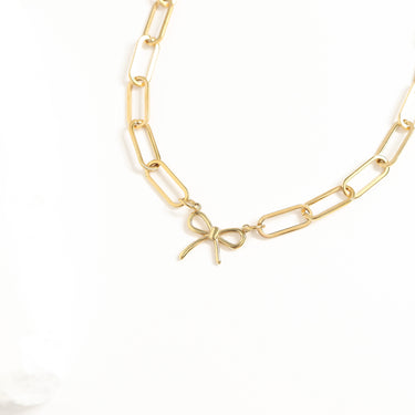 18K Gold PVD Paperclip Connector Chain Necklace