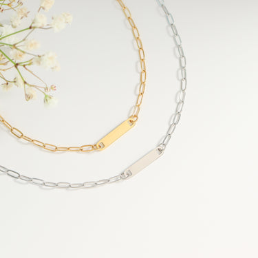 Stainless Steel Engravable Blank Connector Bar Charm