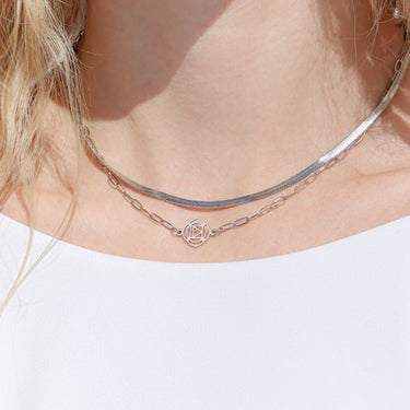 Stainless Steel Paperclip Connector Chain Necklace