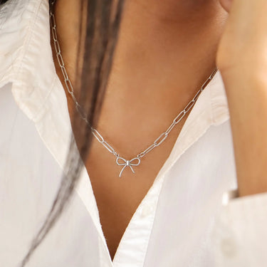Stainless Steel Paperclip Connector Chain Necklace