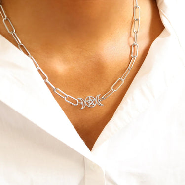Stainless Steel Paperclip Connector Chain Necklace