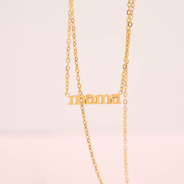18K Gold PVD Stainless Steel Mama Necklace