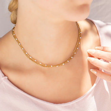 Confetti White Chain Necklace