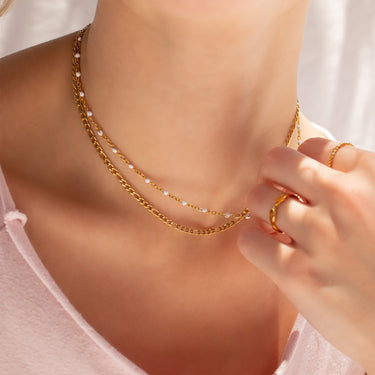 Confetti White Chain Necklace