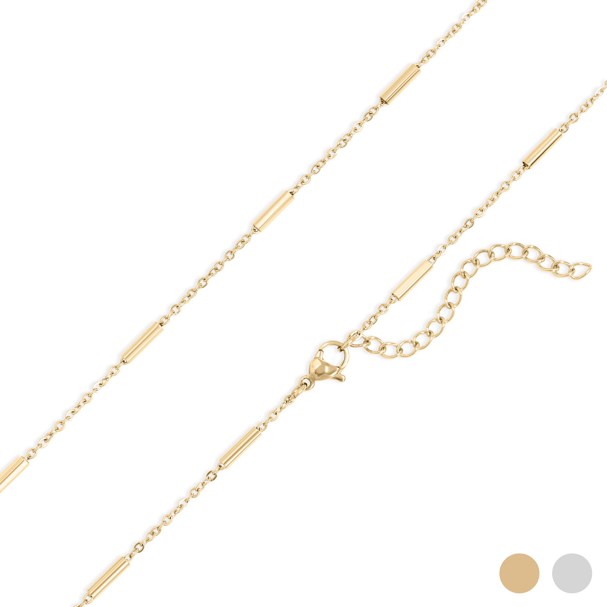 Stainless Steel Satellite Bar Chain Necklace