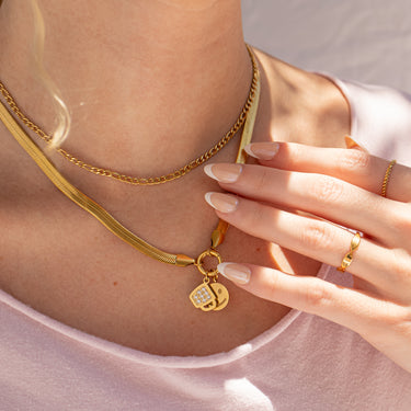 Herringbone Charm Holder Necklace