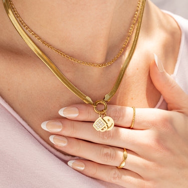 Herringbone Charm Holder Necklace