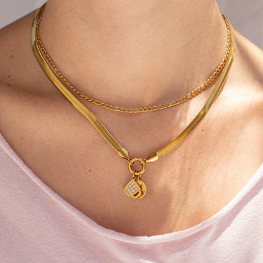 Herringbone Charm Holder Necklace