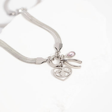 Herringbone Charm Holder Necklace