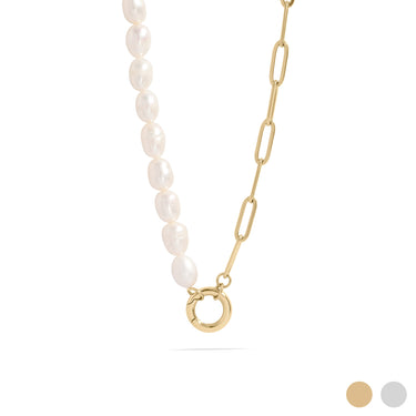 Freshwater Pearl Paperclip Split Chain