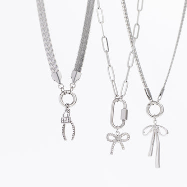Stainless Steel Padlock with Stone Charm