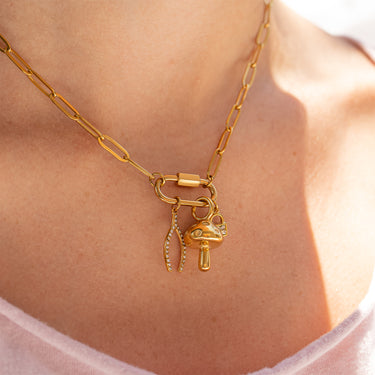 18K Gold PVD Stainless Steel Carabiner Necklace