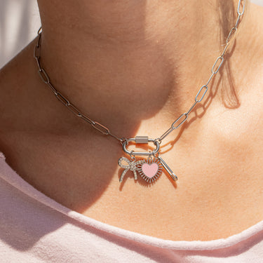 CZ Stone Rhinestone Bow Charm pendant