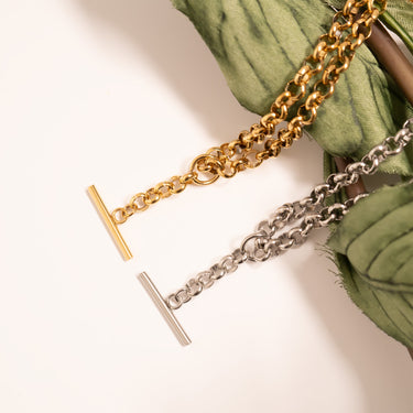 Gold & Silver Tbar Necklace