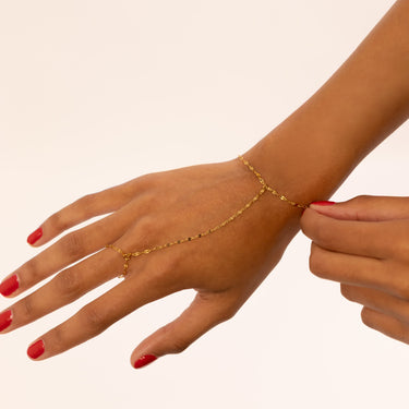 Gold Lip Hand Chain
