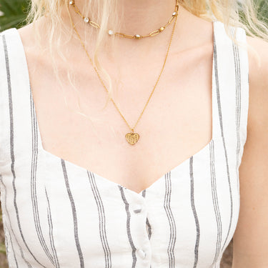 18K Gold PVD Stainless Steel Heart love Charm