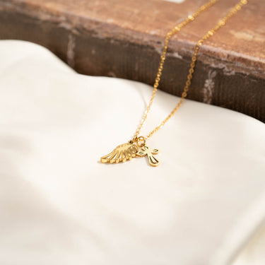 18K Gold PVD Stainless Steel Pointed Cross Charm Lifestyle
