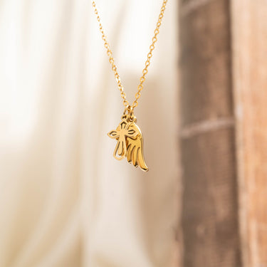 18K Gold PVD Stainless Steel Pointed Cross Charm Lifestyle