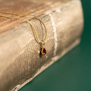 18K Gold PVD Teardrop Birthstone Charm