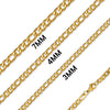 Stainless Steel 18K Gold PVD Coated Figaro Chain Necklace 3 - 7mm  / CHN9600