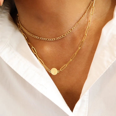 18K Gold PVD Paperclip Connector Chain Necklace