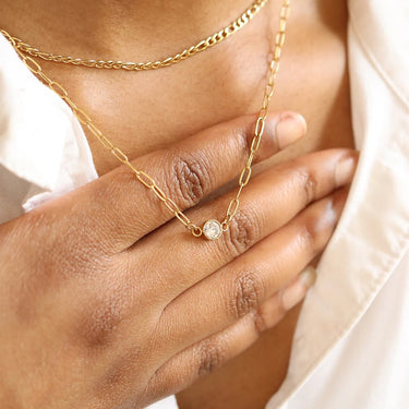 18K Gold PVD Paperclip Connector Chain Necklace