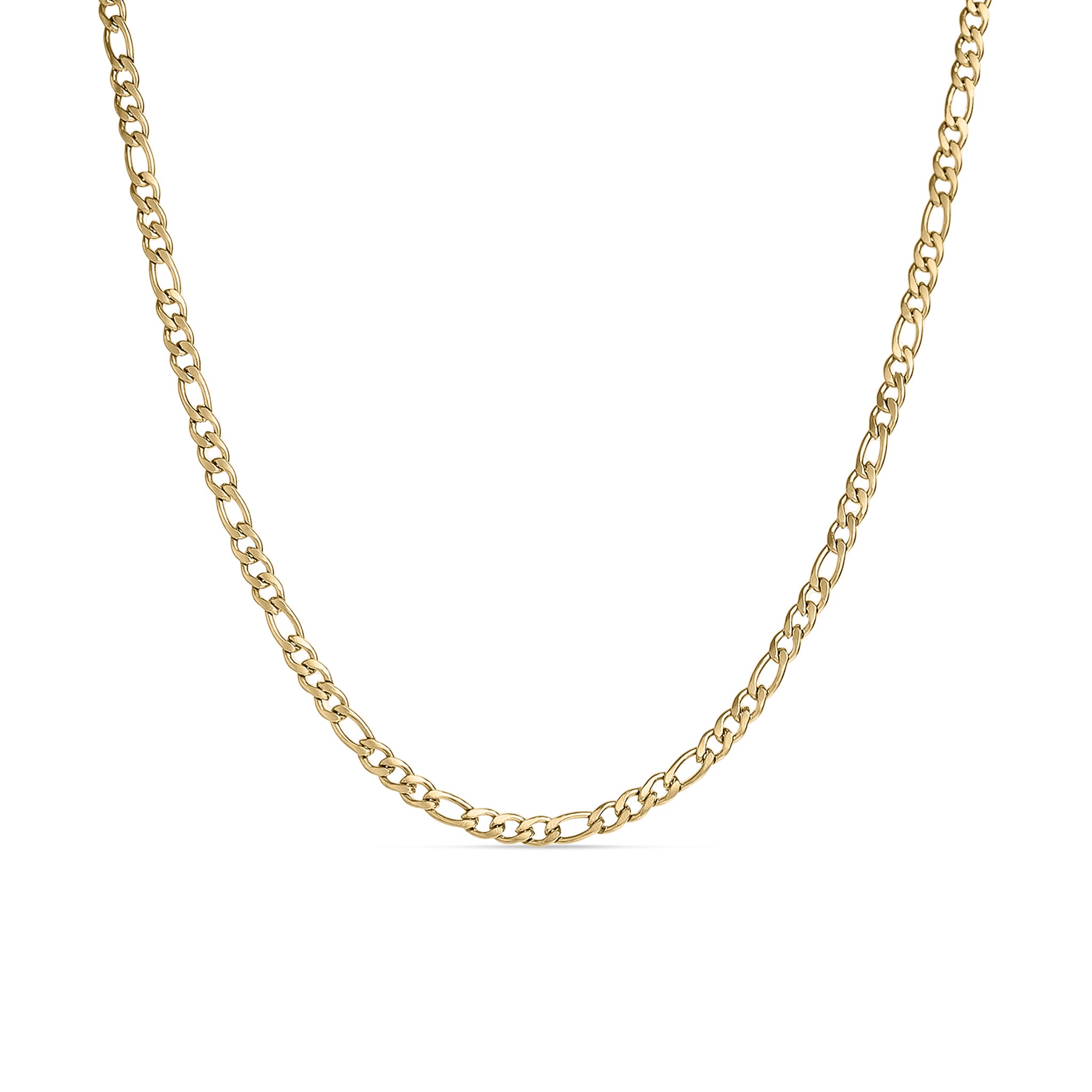 Stainless Steel 18K Gold PVD Coated Figaro Chain Necklace / CHN9600