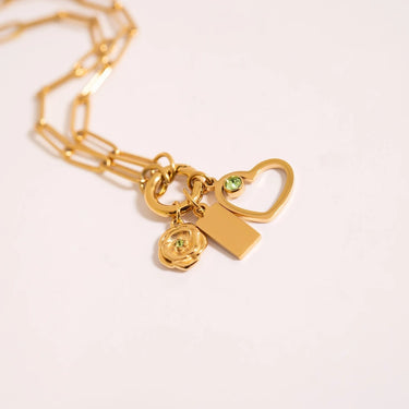 18K Gold PVD Stainless Steel Vertical 3D Birth Flower Charm