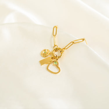 18K Gold PVD Stainless Steel Vertical 3D Birth Flower Charm