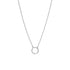 Sterling Silver CZ Stone Circle Pendant Necklace / DIS0189