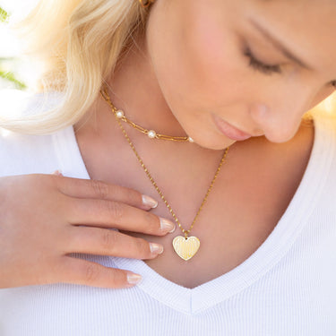 Paperclip Chain and Pearl Station Necklace