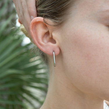 Rounded Rectangle Hoop Earrings
