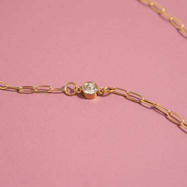 18K Gold PVD Stainless Steel Birthstone Connector Charm