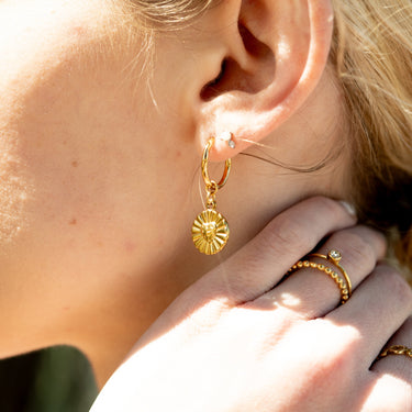 Sunburst Heart Huggie Earring lifestyle
